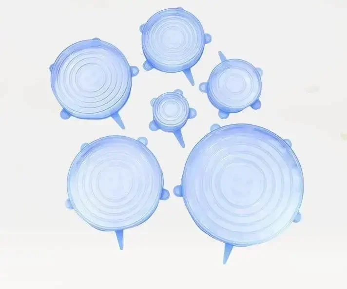 

6Pcs Reusable Silicone Stretch Lids Cover Universal Fresh-Keeping Food Cover Bowl Cover Protector Sealed Lid Kichen Accessories