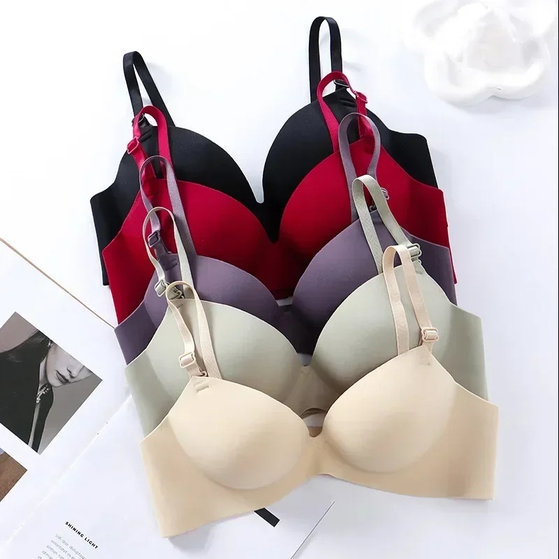 Women Seamless Bra Sexy Push Up Bralette No Wire Girls Students Breathable Lingerie Fashion 3/4 Cup Wireless Female Lingerie 2