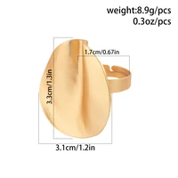 PuRui Unique Irregular Big Cuff Rings for Women Open Matte Gold Color Finger Rings Adjustable Jewelry Punk Party Wedding Gifts - Image 6