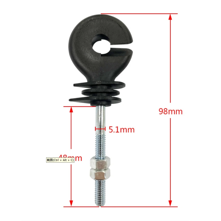 100pcs Easily assembled animal farm sustainable electric fence ring shape plastic insulator with nut