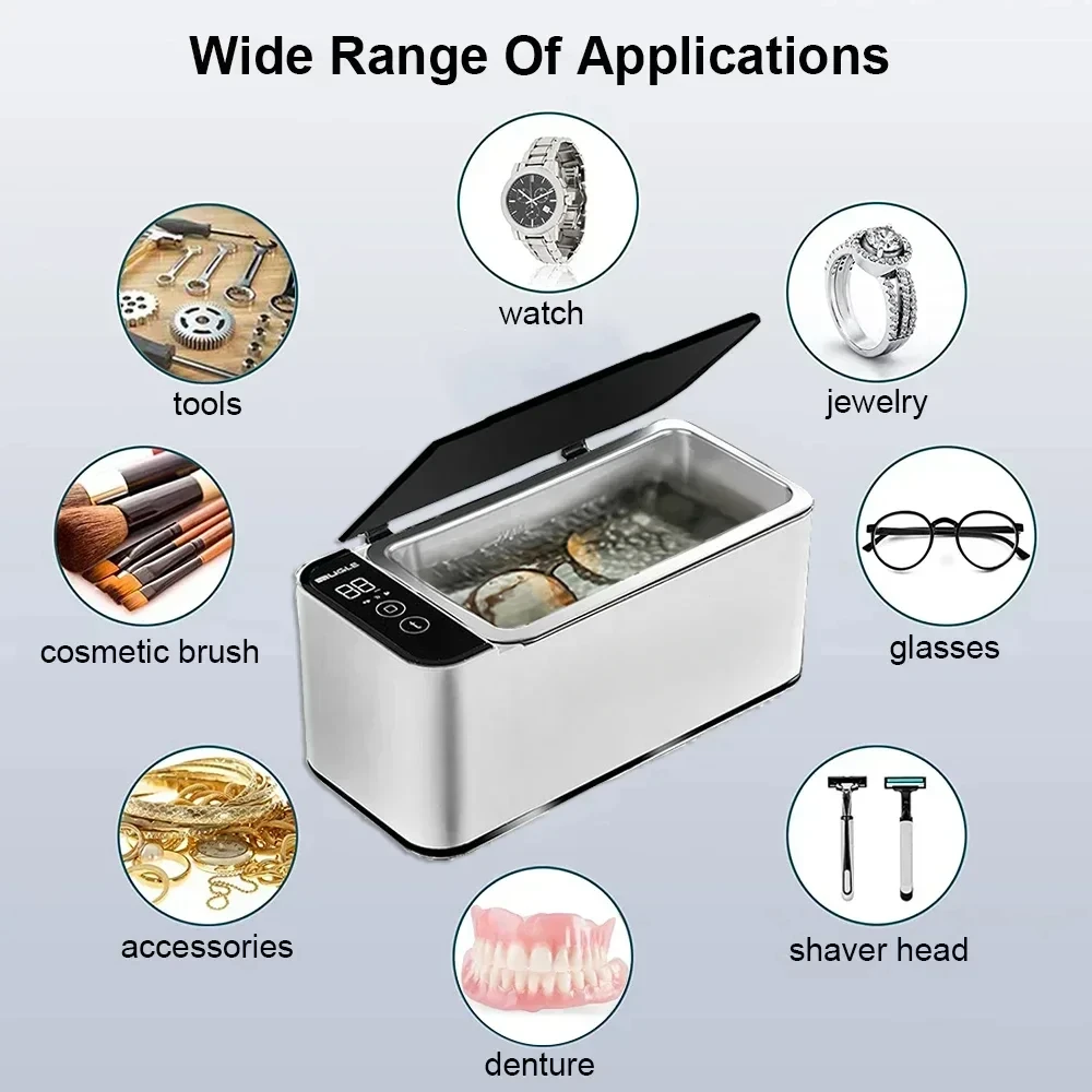 Powerful Ultrasonic Cleaner 500ML 46kHz for Jewelry Glasses Razor Circuit Board Watches Denture Teeth Ultrasound Washing Machine