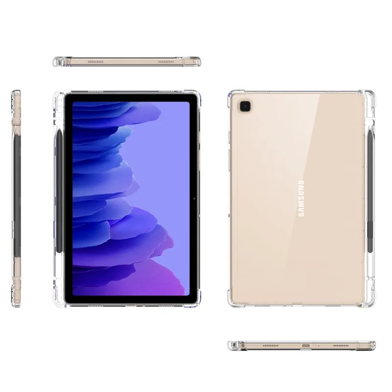 Capa de Silicone Tpu para Samsung Galaxy Tab S7fe a7 Lite s6 a8 Anti-queda com Bandeja de Caneta para T730 T735 s7 Mais T970 T975 - Imagem 2