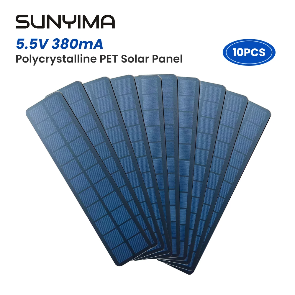 10pcs SUNYIMA PET Laminated Polycrystalline Solar Panel 5V6V High Efficiency DIY Model Handmade