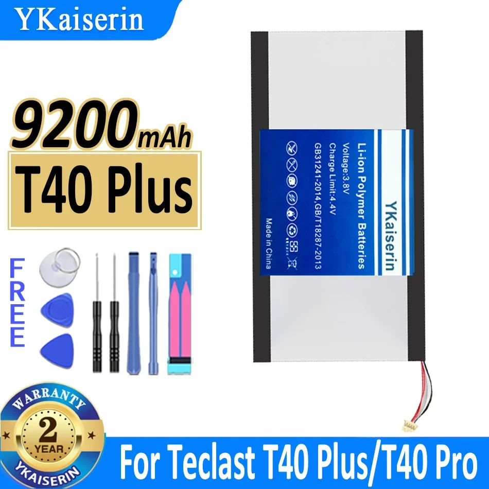 

Аккумулятор ykaisсеребрин T40Plus, 9200 мАч, для планшетного ПК Teclast T40 Plus/T40 Pro T40Pro, 5 проводов