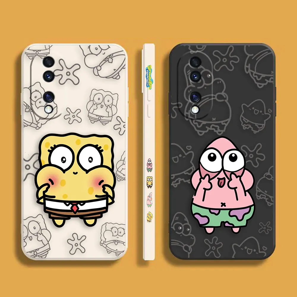

Mini S-SpongeBob S-Squarepants Phone Case For Honor 90 8X 9 10 20 30 50 50 60 60 70 80 80 GT SE 5G PRO PLUS Case Funda Shell