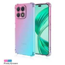 Shockproof Gradient TPU Protective Phone Case - Durable and Stylish Cover for Honor X7b 5G 4G (Pink Green)
