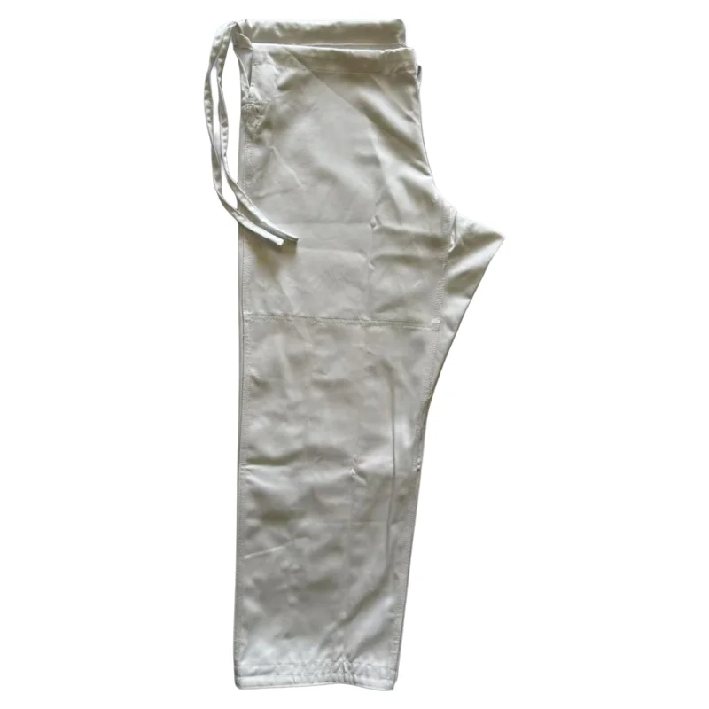 Heavyweight Judo Pants White Blue Pure Cotton 12oz Traditional Waist Judogi Trousers