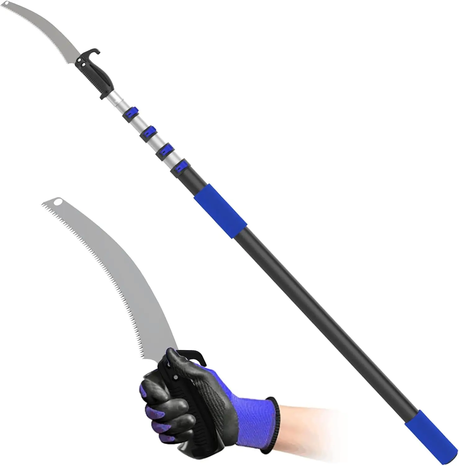 Pole Saws For Tree Trimming, 3-11 Foot Manual Pruning Pole Saw, Tree Pruner With Telescoping Extension For High Reach With