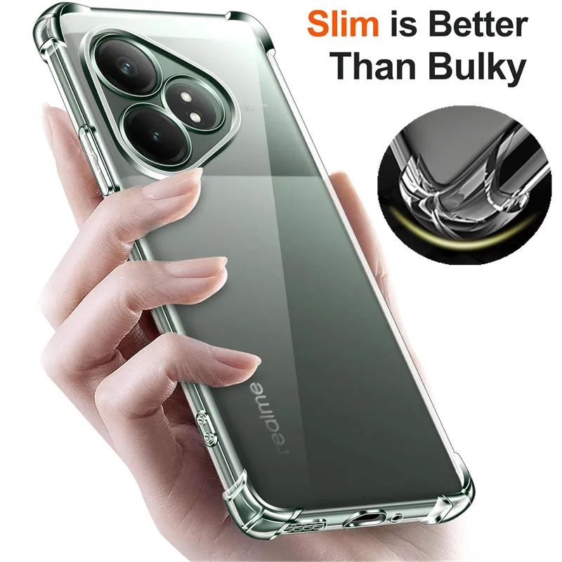 Shockproof Clear TPU Protective Phone Case with Four-Corner Reinforcement