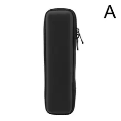 Black EVA Hard Shell Pencil and Earphone Organizer with Mesh Storage and Zipper Closure (S)