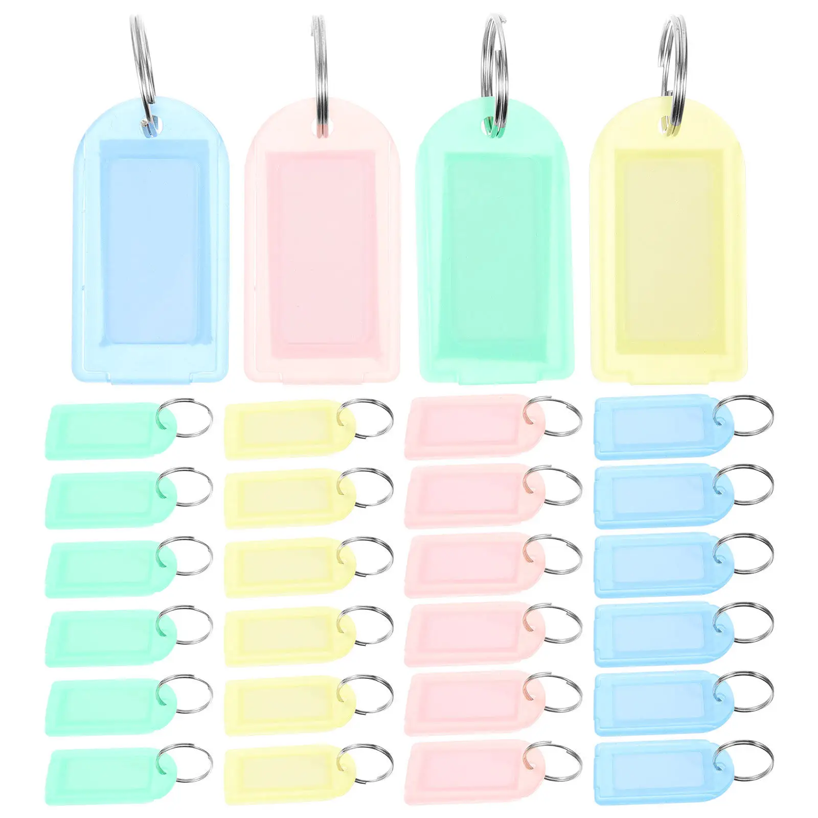 40Pcs 밝은 다기능 키 태그 키 정리용 재사용 가능한 라벨 태그 자동차 호텔 실험실 수하물 가방 식별 사용