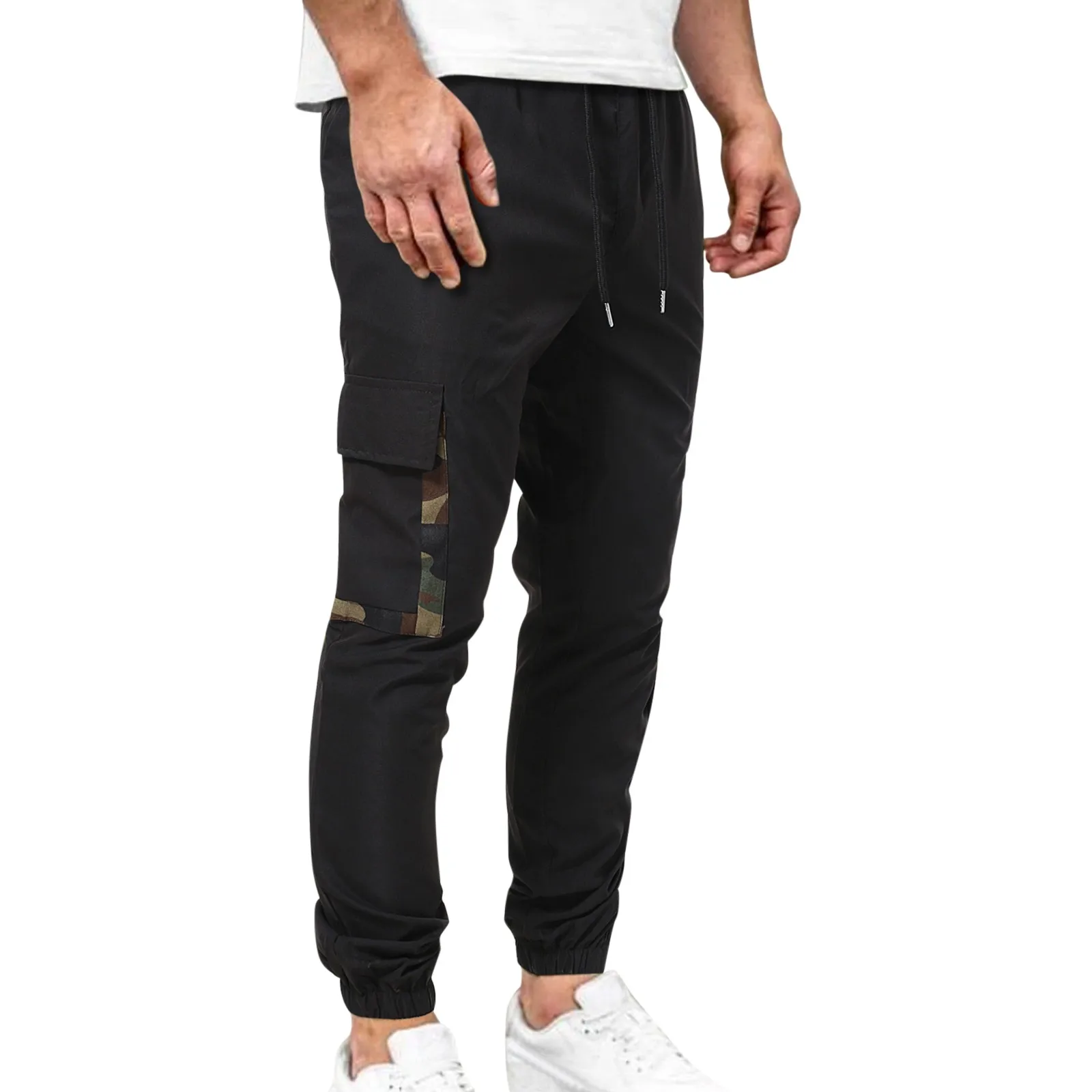 Men's Oversize Pants Fitness Casual Mid Waisted Trousers Color Block Sports Jogging Pants With 4 Pockets Sweatpants workout joggers