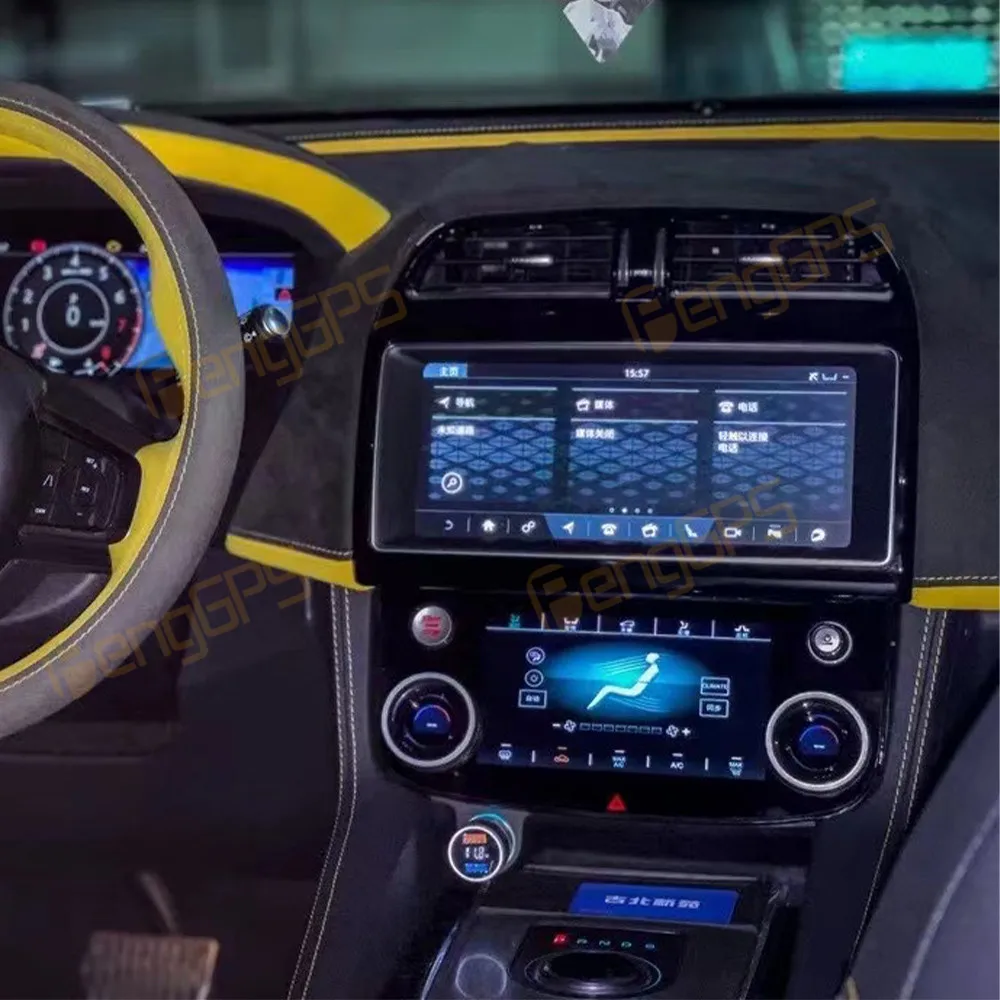 

Android Auto Car Digital Cluster LCD Dashboard For Jaguar F-PACE 2016 - 2020 GPS Navi Stereo Multifunctional Instrument AC Panel