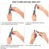 Professional Rechargeable 30000 RPM Nail Drill,SC320H Portable Electric E File Scamander, Acrylic Gel Grinder Tools with 6 Bits 3