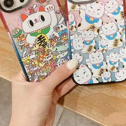 

Fortune Cat MagSafe Phone Case Cover for IPhone 12 13 14 15 Pro Max Case for IPhone 15 Pro Max