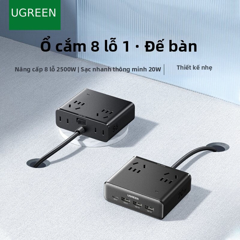 Ổ cắm điện đa năng UGREEN S6 Magic Cube với cổng USB tiện dụng
