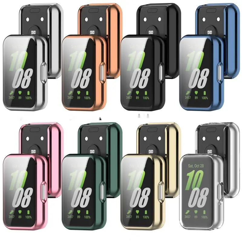 Plating Case For Samsung Galaxy Fit 3 Samrt Watch Strap Full Coverage Bumper TPU Protective Cover Accessories Screen Protector F