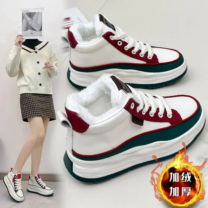 

Зимняя обувь для матери из хлопка Женская обувь теплая плоская подошва женская обувь для девочек бархатные термоботинки для женщин среднего и пожилого возраста