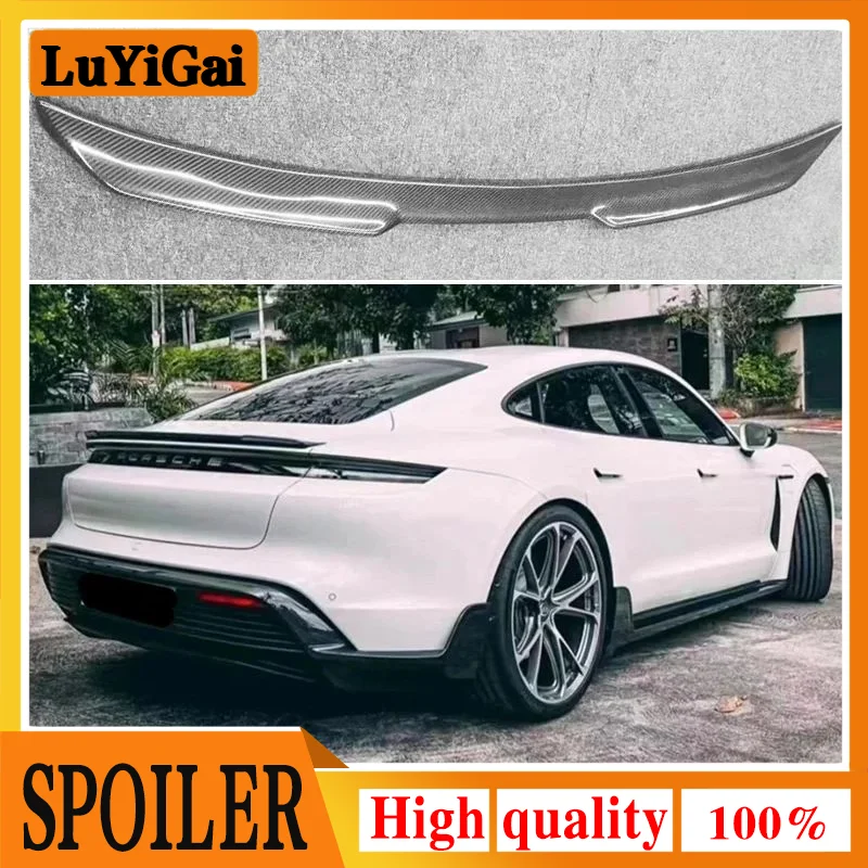 Автомобильный спойлер FD из настоящего углеродного волокна для заднего крыла багажника для Porsche Taycan / Turbo S 2019 2020 2021 2022 2023