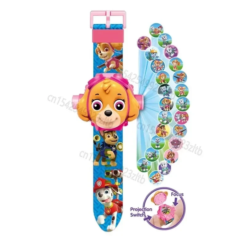 thumbnail image 5 of Reloj de proyección 3D de la Patrulla Canina, Chase, Marshall, Rocky, modelo de dibujos animados, figuras de acción, juguetes, conjunto de periféricos de anime, pulsera para niños, 5 of 5