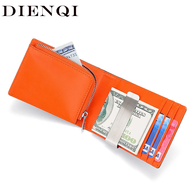 DIENQI Rfid мужские кошельки из натуральной кожи сумка для денег тонкий бумажник карт