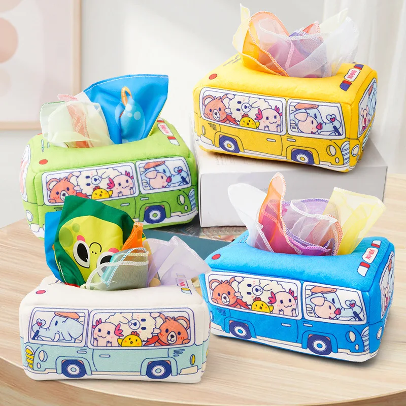 

Magic Tissue Box Baby Toys 0 12 Months Cloth Books Finger Exercise Busy Board Montessori Plush Tear-resistant Educational Toys