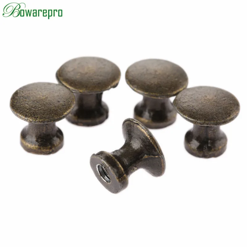 Round Vintage Mini Jewelry Box Cabinet Knobs Kitchen Dresser Drawer Chest Cupboard Door Handle Pulls with Screws 5Pcs 12mmx11mm