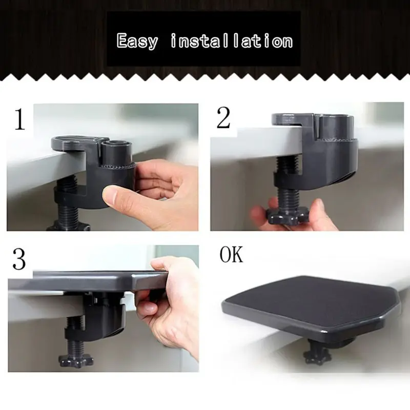 Attachable Table Desk Arm Support Utility Armrest Mouse Anti Slip Pad Chair Extender Hand Shoulder Prtector Mousepad 1pc