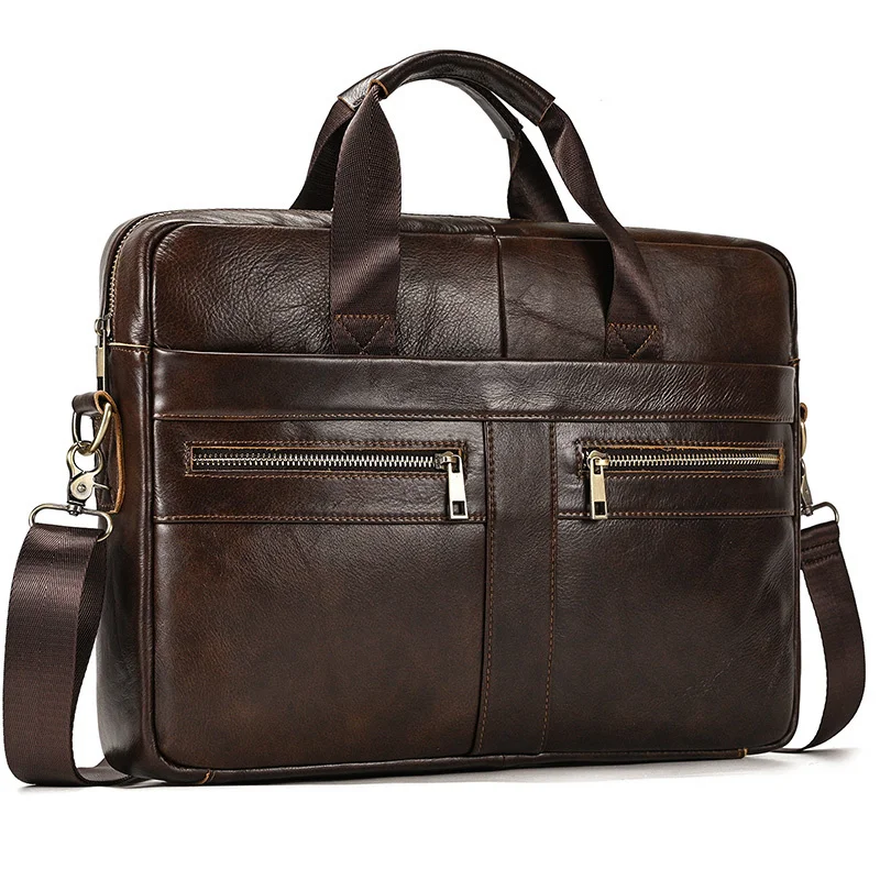 

Men's Briefcase Bag Genuine Leather briefcase Male man laptop bag natural for men Messenger bags men's briefcases 2024