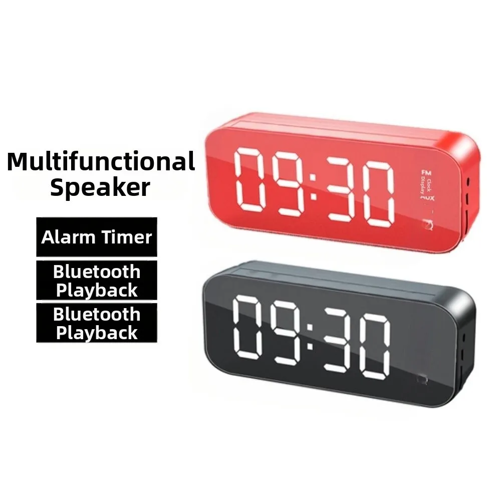 Large LED Screen LED Mirror Screen Alarm Clock Digital Display Dual Alarm Digital Clock Smart Portable FM Radio Clock Travel