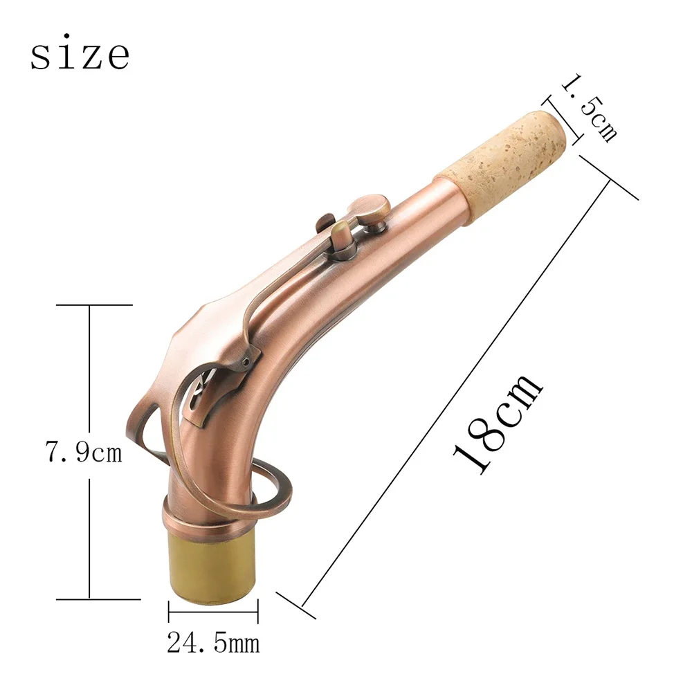 M MBAT Saxe Gebogener Hals Altsaxophon Bend Neck Messing Material Saxophon Holzblasinstrument Zubehör 24,5 mm – Detail 6