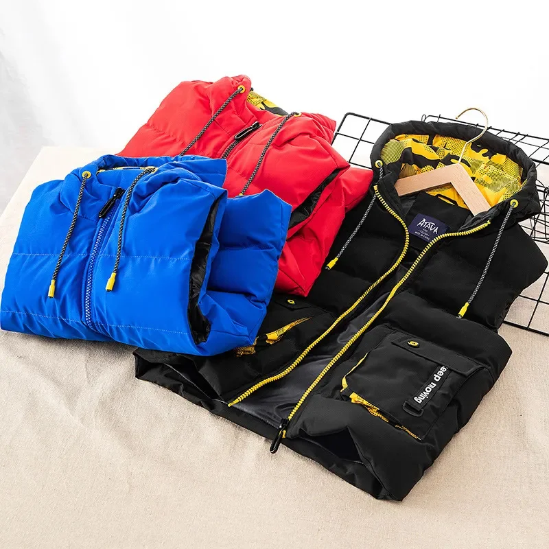 

5-15 Year Old Vest for Kids Zipper Pocket Hooded Girl Waistcoat 2023 Korean Baby Boy Children´s