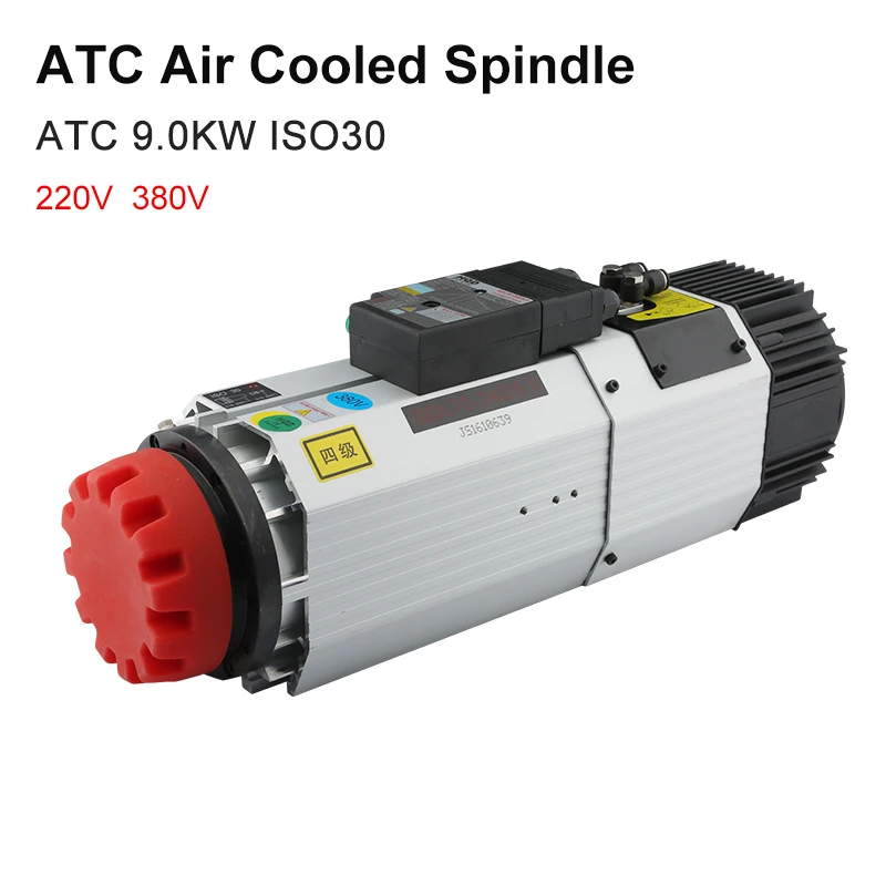 

ATC Air-Cooled Spindle 9KW 220V 380V Automatic Tool Changer Spindle Motor ISO30 Tool Handle CNC Woodworking Milling Router