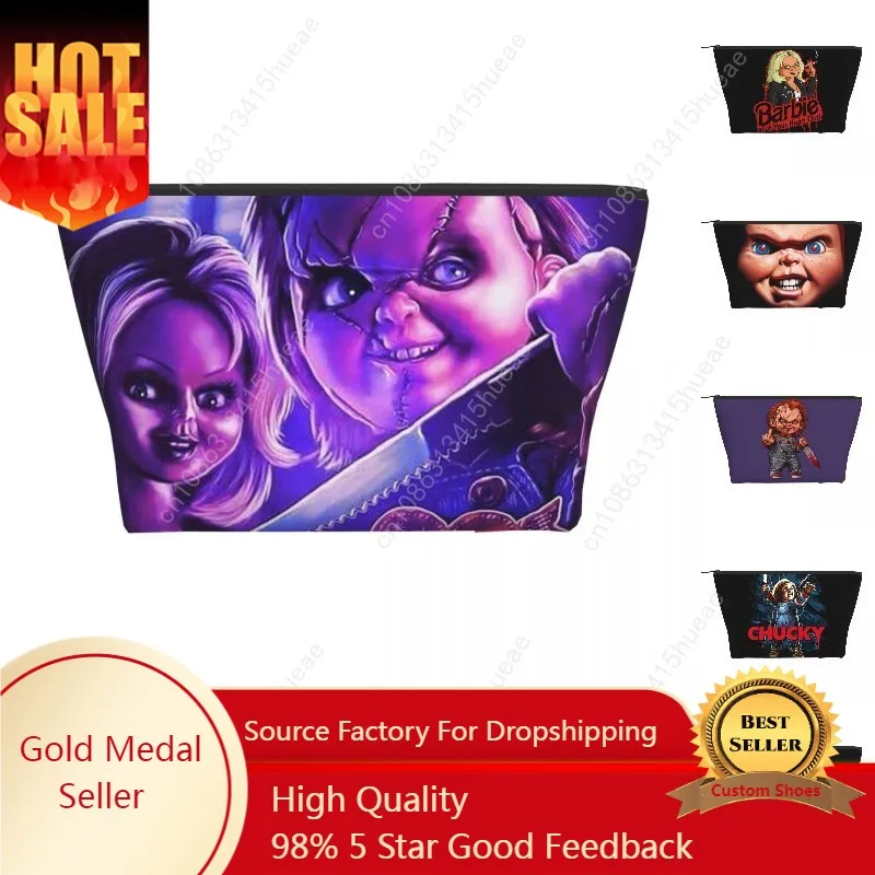 

Bride Of Chucky Makeup Bag for Women Travel Cosmetic Organizer Cute Horror Movie Storage Toiletry Bags