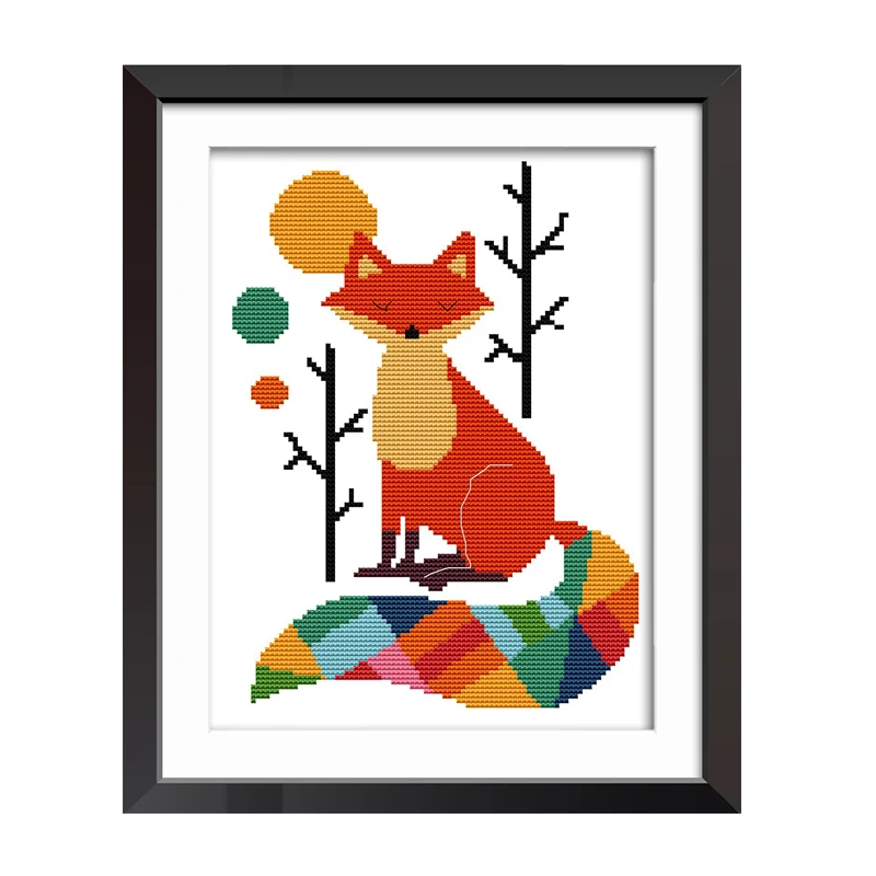 Cross Stitch Kit 9CT 11CT 14CT Color Fox