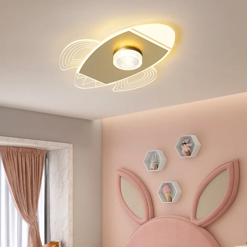 

Cartoon airplane Ceiling Lights for Boy girl Bedroom Study Kids Room LED Modern Ceiling Lamp Indoor Decor Lighting white/gold