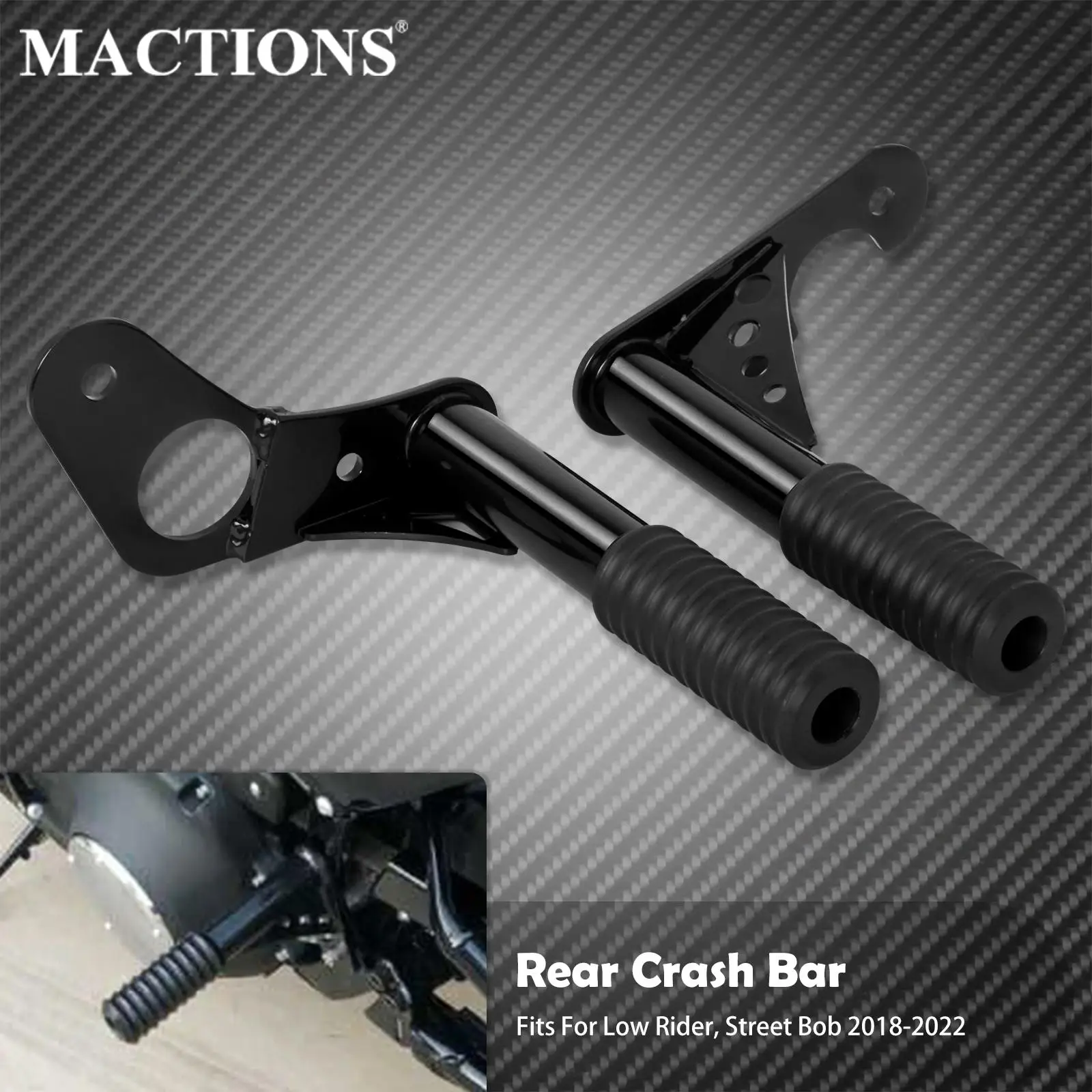 2xMotorcycleRearHighwayEngineGuardCrashBarBlackForHarley