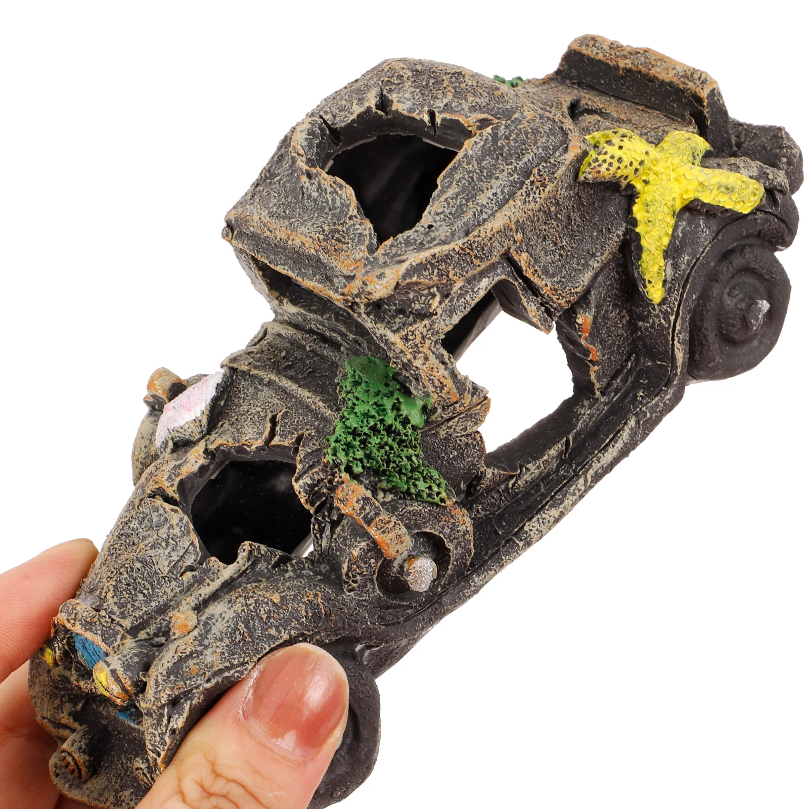 Car Wreck Resin naments Fish Tank Decorations Aquarium Car Decor Betta Fish Cave Large Aquarium Decor Reptile Habitat
