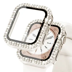 LuxGuard Diamond Case with Tempered Glass and Bumper Screen Protector for 41mm series 9 - 8 - 7 (Starlight 11)