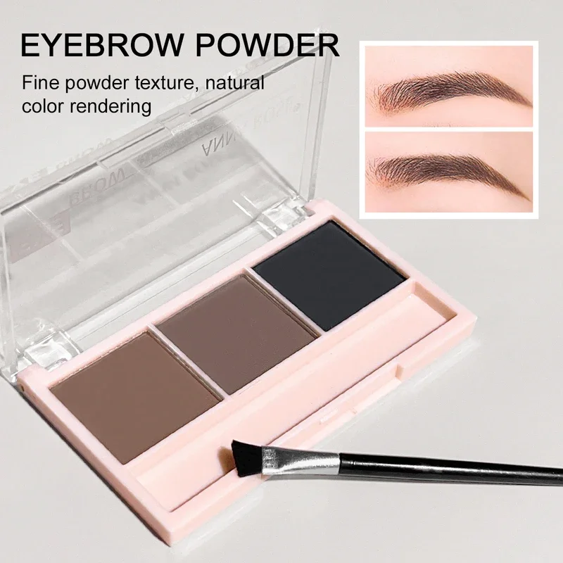 3-Shade Eyebrow Powder Palette - Long-Lasting, Waterproof and Sweat-Proof, Natural Eyebrow Powder for All Skin Types 3