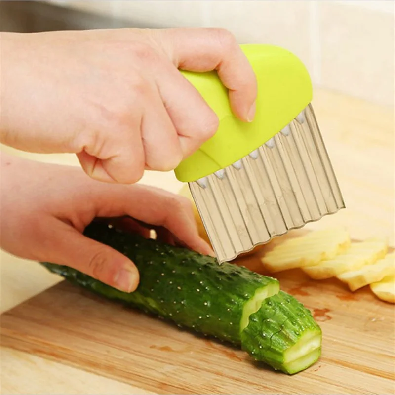 Potato Chip Slicer Vegetable Fruit Corrugated Wavy Knife French Fries Cutter Kitchen Tools Gadget