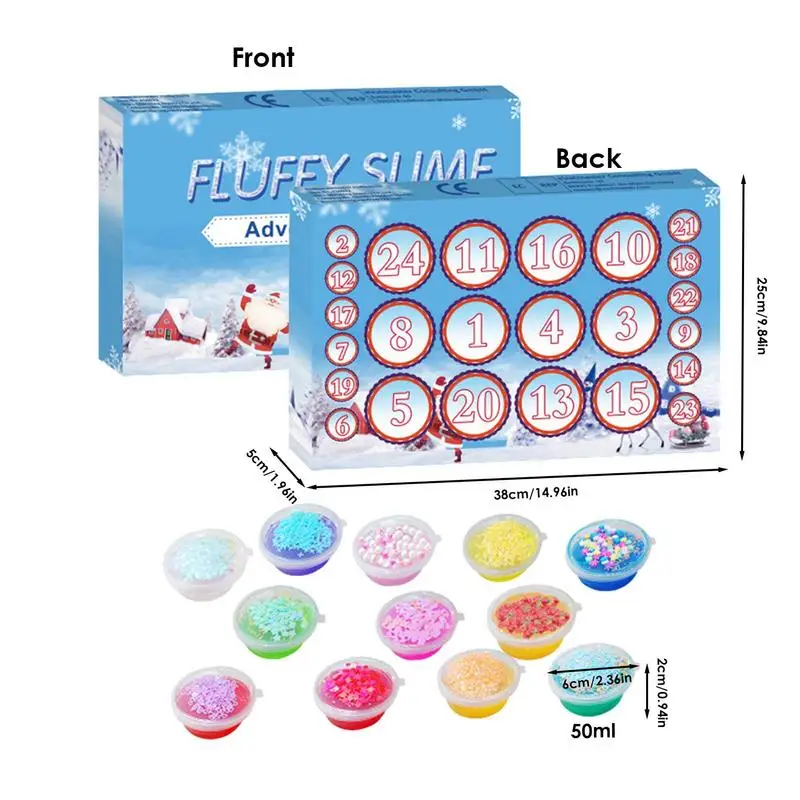 

Christmas Advent Calendar Slime Countdown Clendar New Year Christmas Countdown Calendar 24 Days Fun Slime Kit Soft Clay for kids