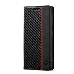 Carbon Fiber Texture Shockproof Protective Phone Case with Red Stripe - Galaxy A27 (Black - A)