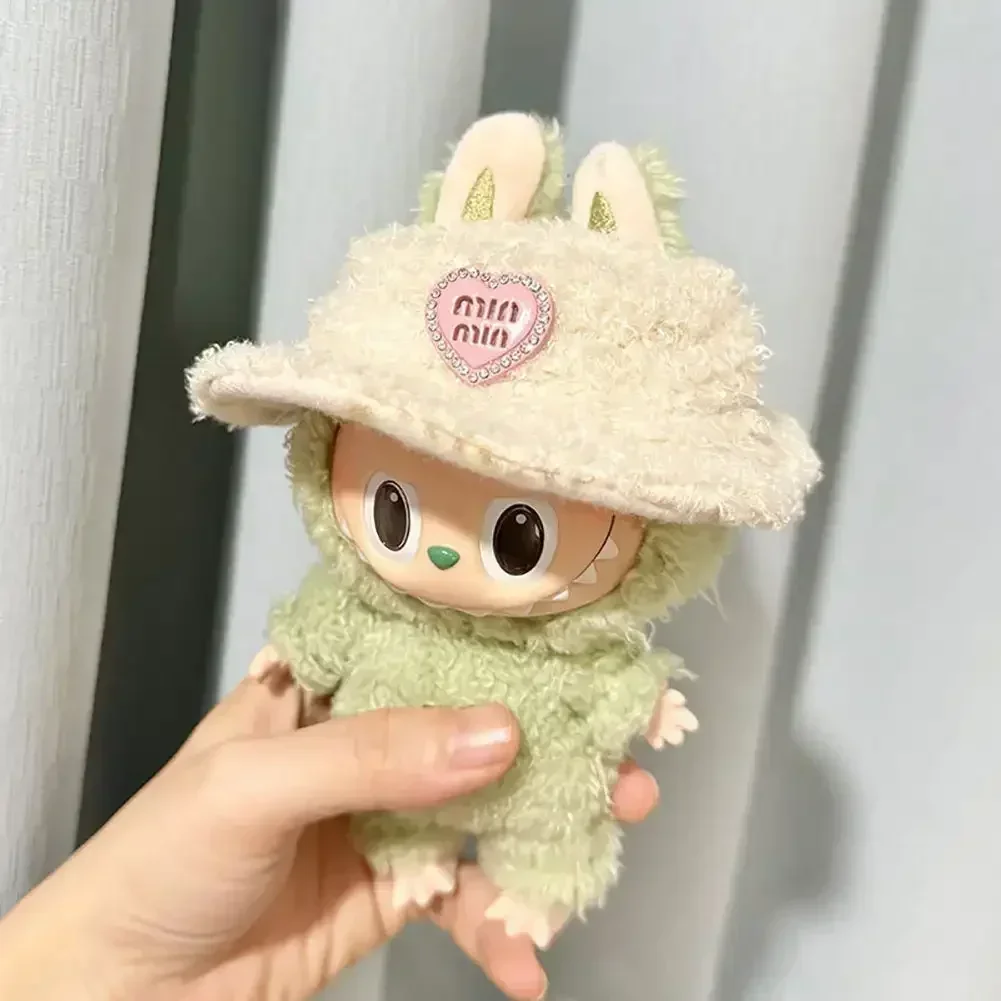 Labubu Idol Cute Doll Fashion Sweater Outfit - Pink and White Striped Party Sweater with Accessories