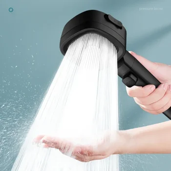 Soffione doccia ad alta pressione Risparmio idrico 3 modalità Soffioni doccia Spruzzatore per massaggio ad acqua con arresto a una chiave regolabile Accessori per il bagno 1