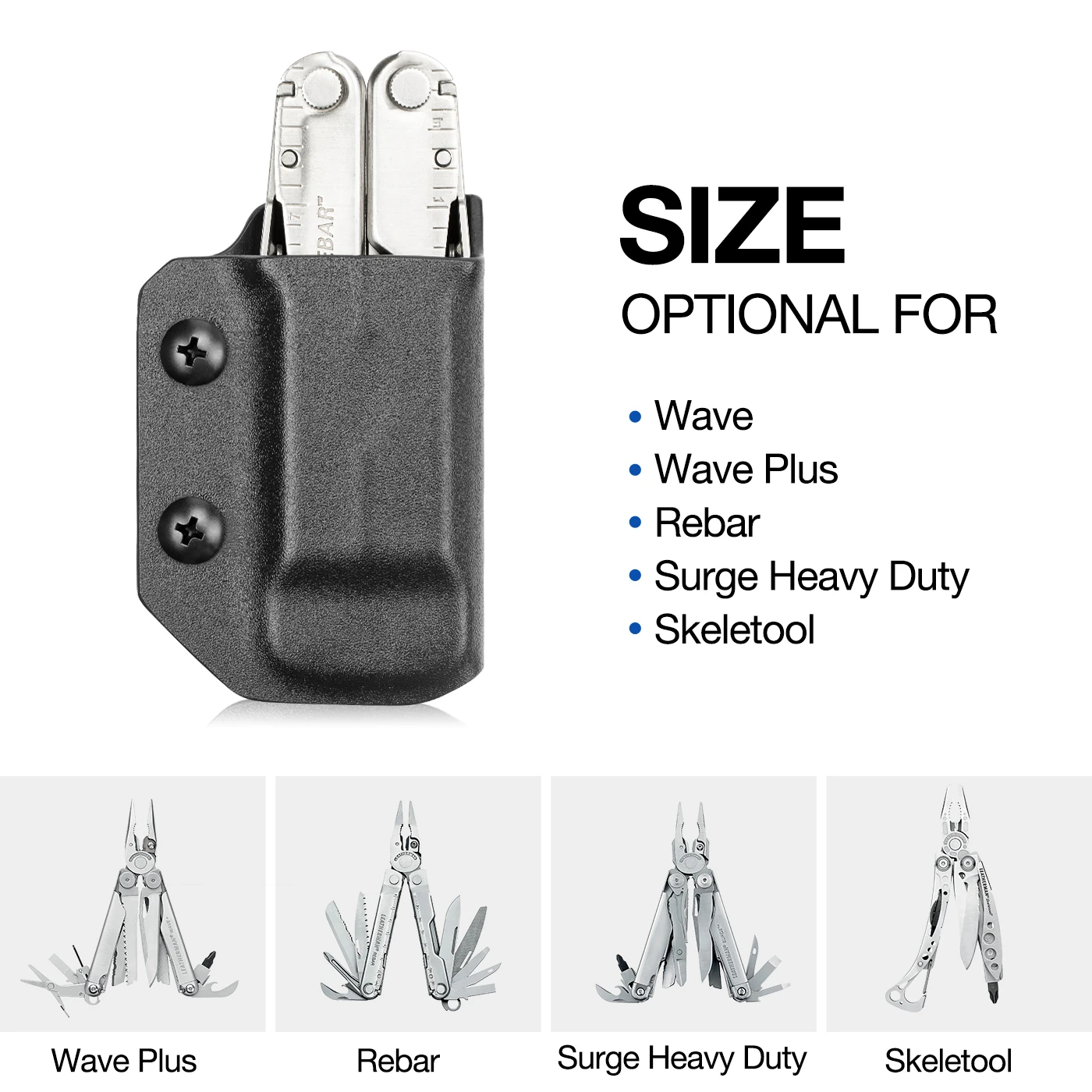 Gun&Flower Kydex Multitool Sheath for REBAR/SURGE HEAVY DUTY/SKELETOOL Multi Tool Pouch Multi-tool not included