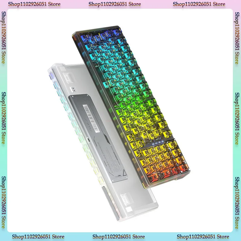 

Беспроводная Bluetooth-клавиатура с тремя режимами, прозрачная, Rgb4000mah