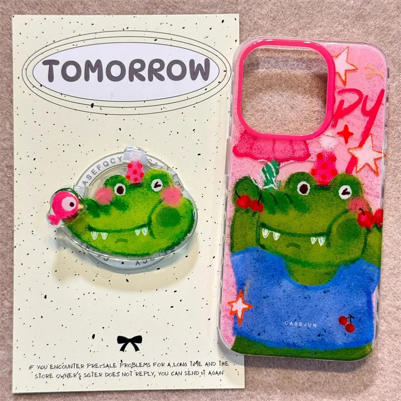 Magnetische Handyhülle mit Krokodil-Muster und Magnethalterung für iPhone 11 12 13 14 15 16 17 18 Pro Max