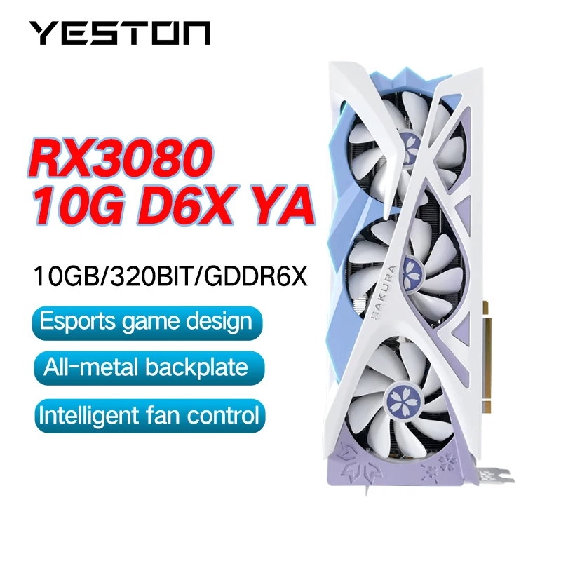 Yeston Rtx 3080 Rtx3080 10Gb D6X Ya Scheda Grafica Pci-E 4.0 X16 320Bit 8Nm 8Pin + 8Pin Gddr6X Schede Video Placa De Video