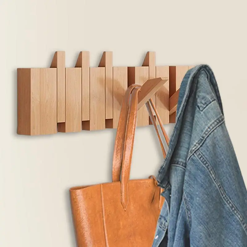 Wood Wall Coat Rack Clothes Organizer Piano Keys Clothes Dress Hanger Shelf Hat Backpack Dressing Rooms Storage Hanger Space 5